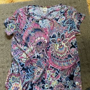 Sew I. Love paisley top with cutout in front